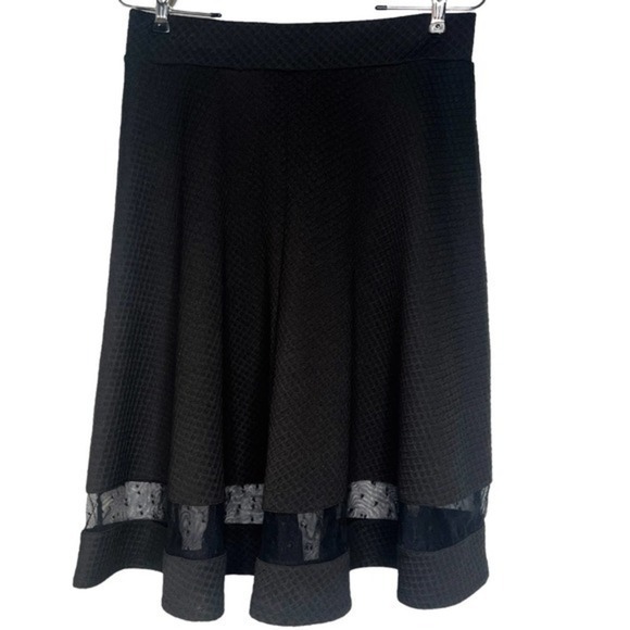 Faith and Joy Black A-Line Mesh Insert Skirt Size Large‎ - Picture 1 of 6